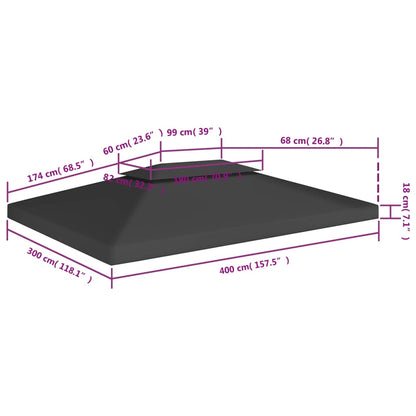 Paviljongtak med ventilering 310 g/m² 3x3 m