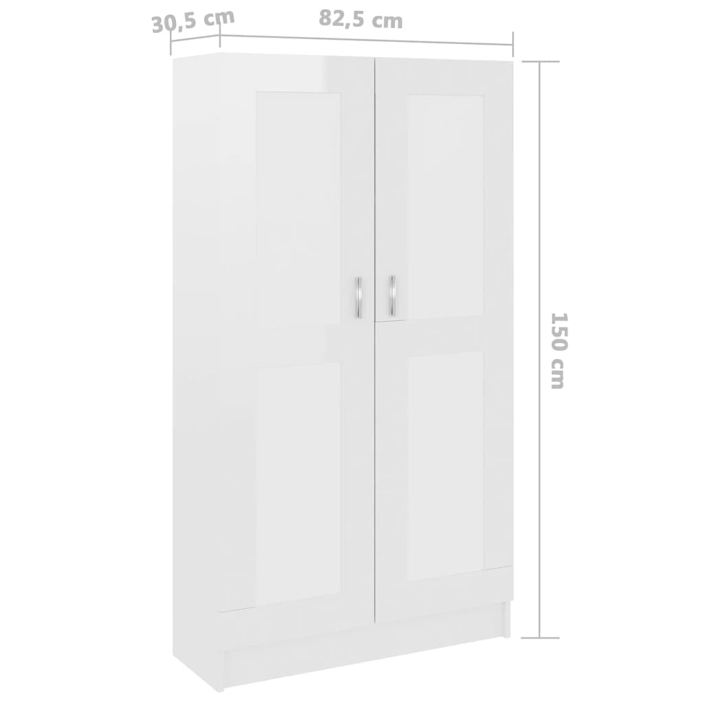 Bokskåp  högglans 82,5x30,5x150 cm konstruerat trä - Möbelfabriken