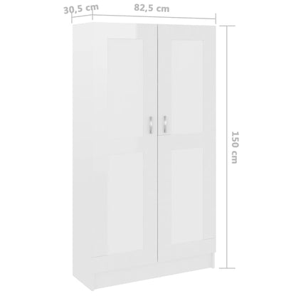 Bokskåp  högglans 82,5x30,5x150 cm konstruerat trä - Möbelfabriken