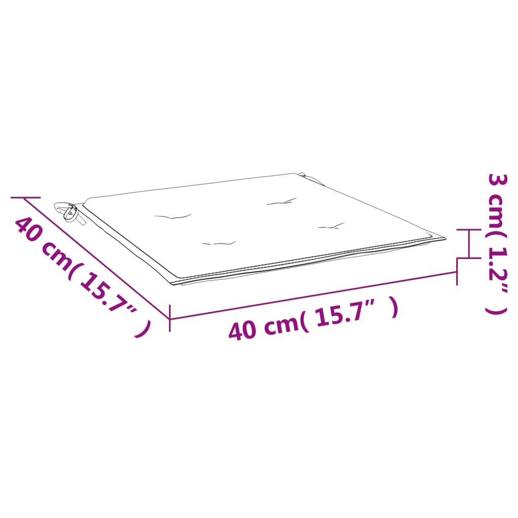 Stolsdynor 4 st  40x40x3 cm oxfordtyg