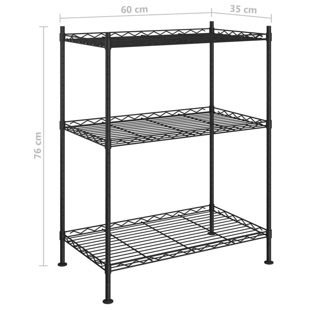 Förvaringshylla med 3 hyllplan 60x35x76  150 kg