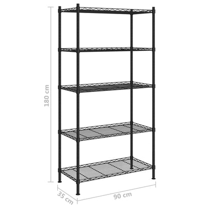 Förvaringshylla med 5 hyllplan 90x35x180 cm  250 kg