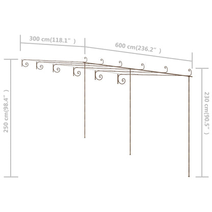 Pergola antikbrun 3x3x2,5 m järn