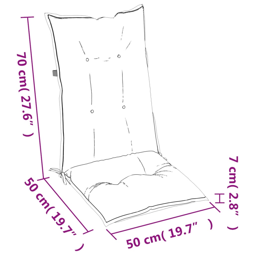 Stolsdynor 2 st  120x50x7 cm tyg