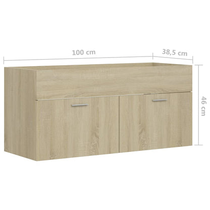 Tvättställsskåp sonoma-ek 100x38,5x46 cm konstruerat trä