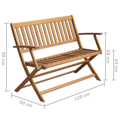 Trädgårdsbänk med dyna 120 cm massivt akaciaträ