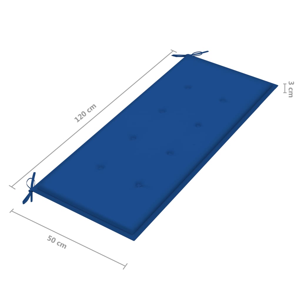 Trädgårdsbänk med dyna 120 cm massivt akaciaträ