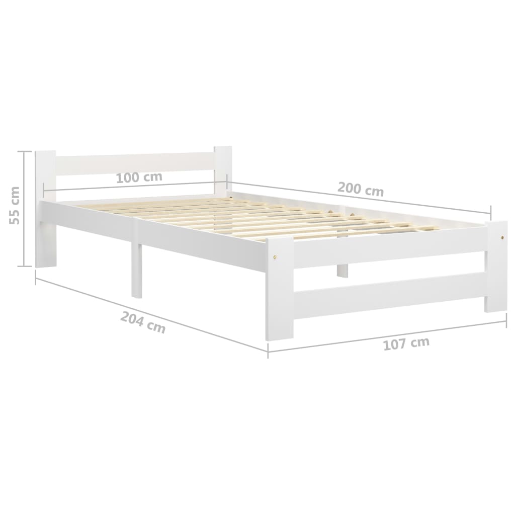 Sängram honungsbrun massiv furu 100x200 cm