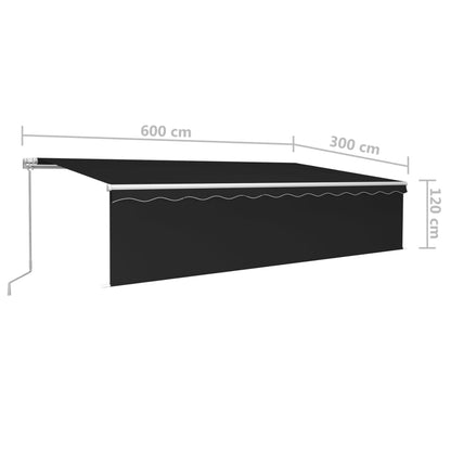 Manuell markis med rullgardin 6x3m