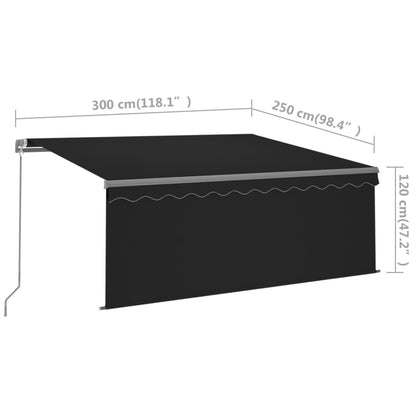 Manuell markis med rullgardin 6x3m