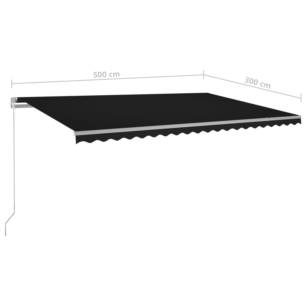 Automatisk markis med vindsensor & LED 5x3 m