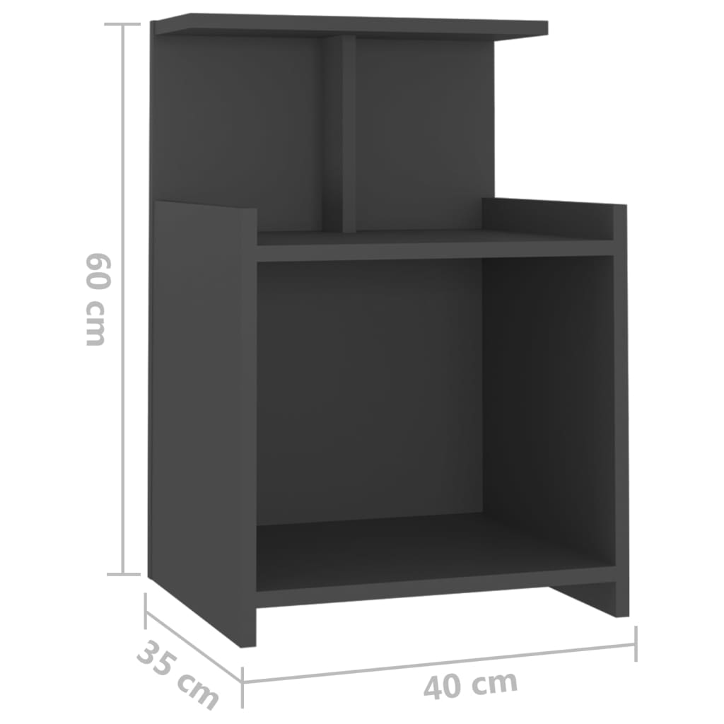 Sängbord 2 st vit och sonoma-ek 40x35x60 cm konstruerat trä