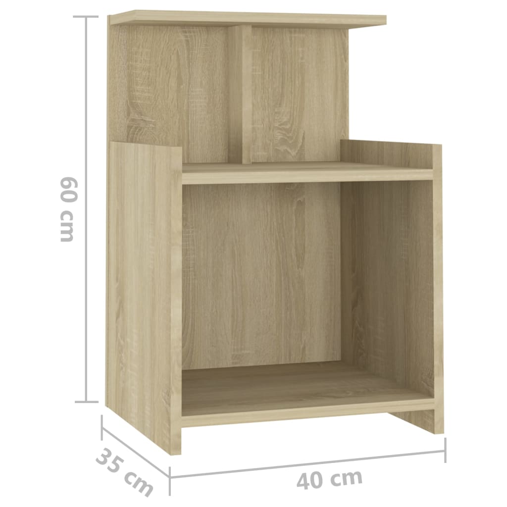 Sängbord sonoma-ek 40x35x60 cm konstruerat trä