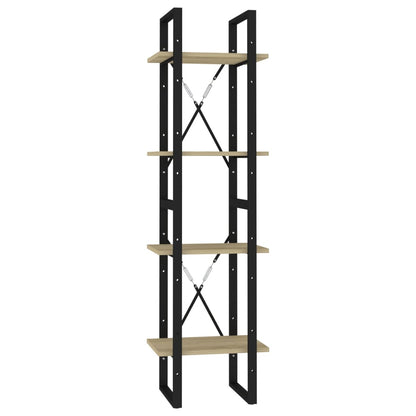 Bokhylla 4 hyllor sonoma-ek 40x30x140 cm konstruerat trä