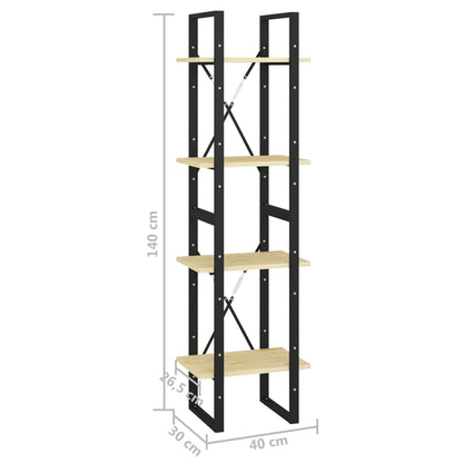 Bokhylla 4 hyllplan sonoma-ek 100x30x140 cm spånskiva