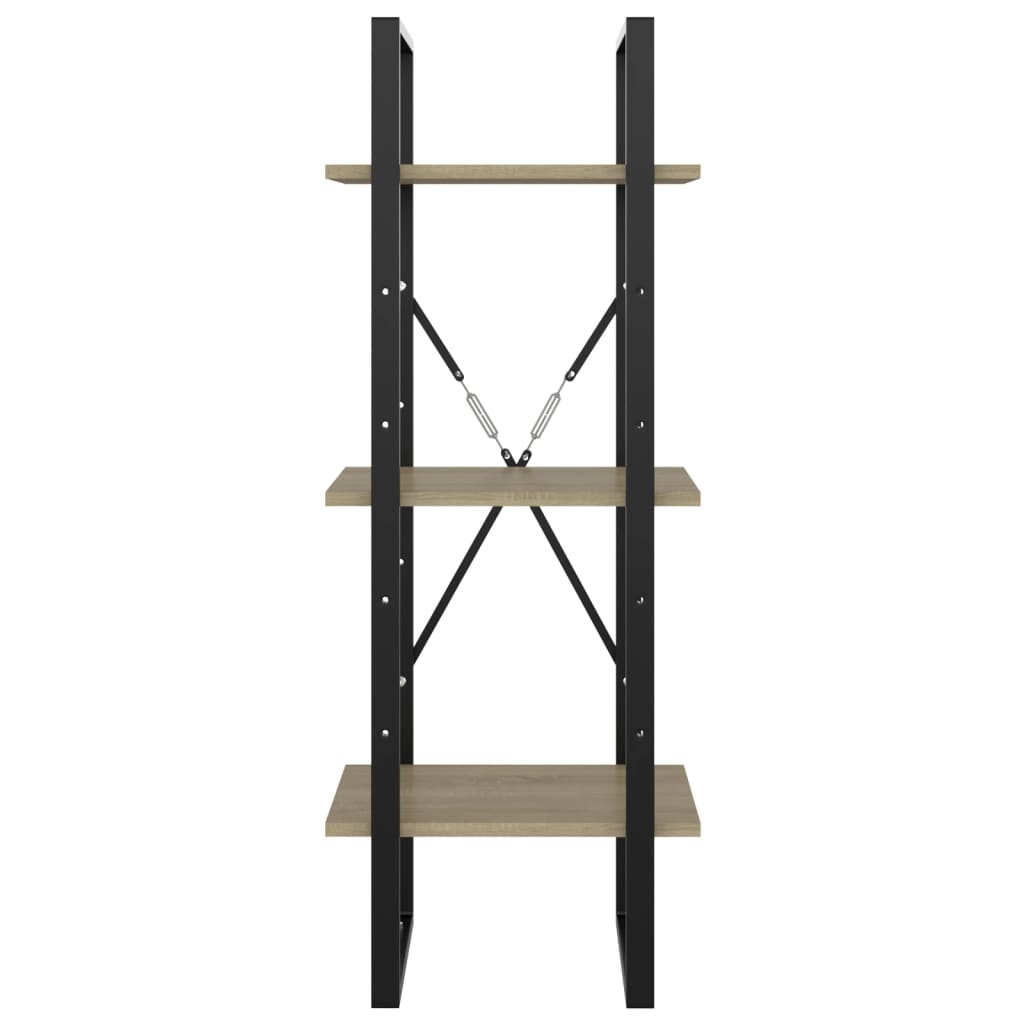 Bokhylla 3 hyllplan sonoma-ek 40x30x105 cm spånskiva