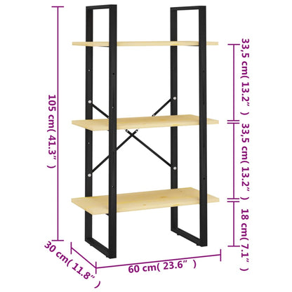 Förvaringshylla 60x30x105 cm massiv furu