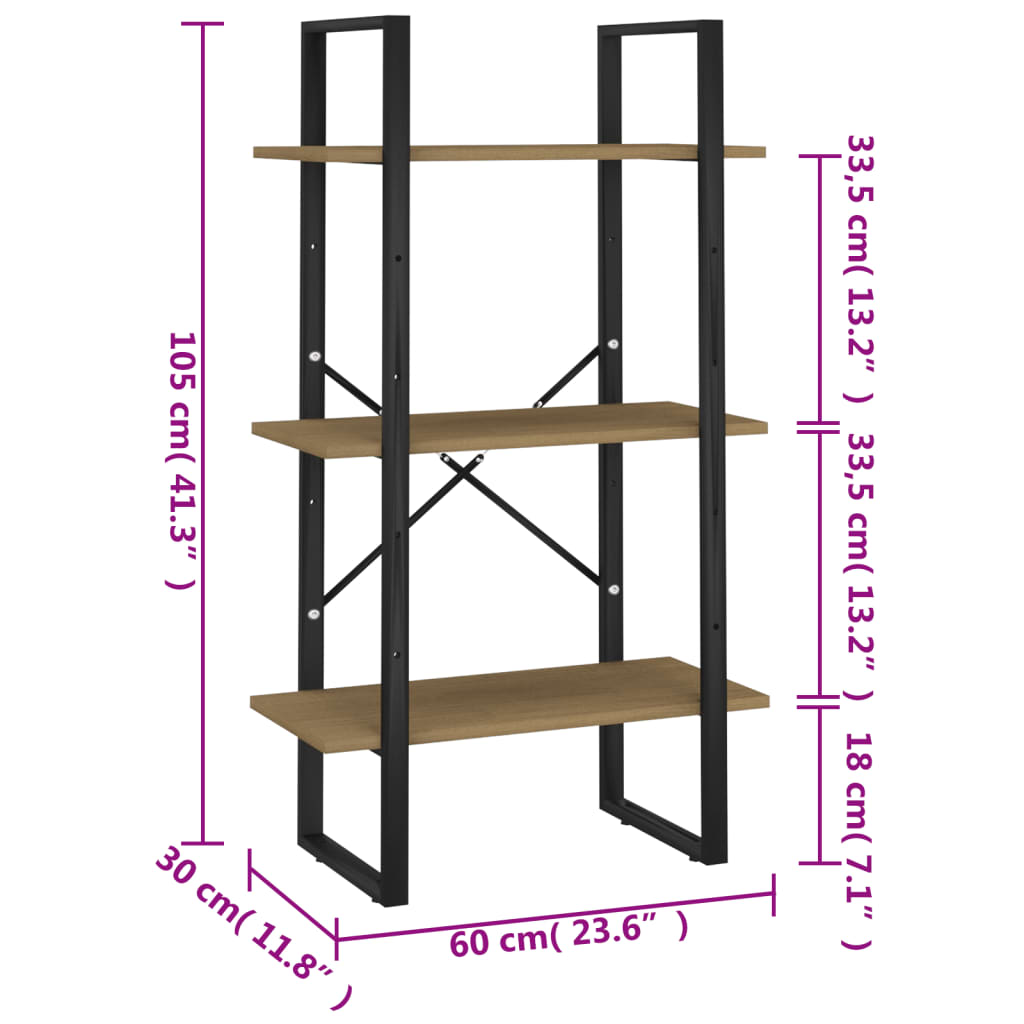 Förvaringshylla 60x30x105 cm massiv furu