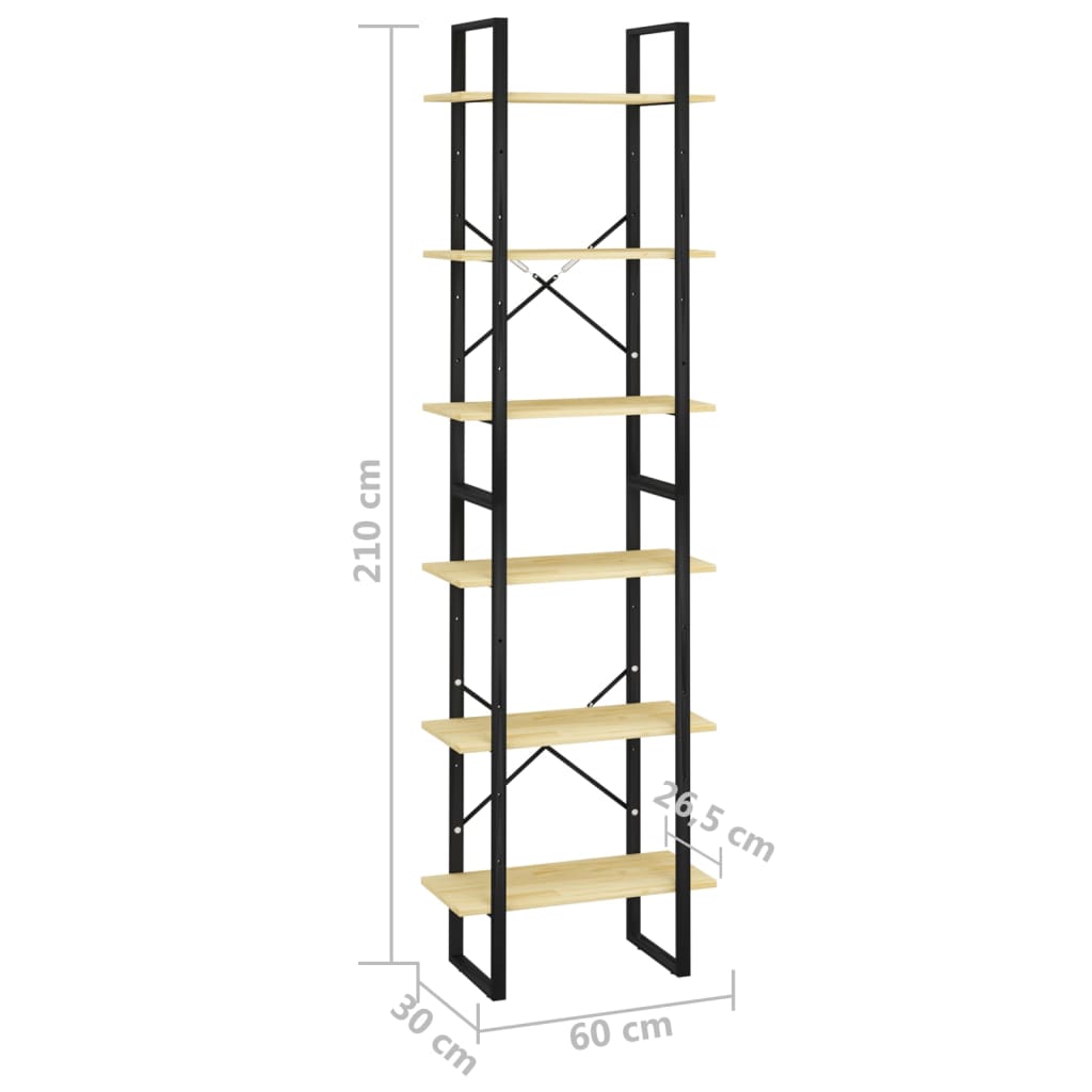 Förvaringshylla sonoma-ek 60x30x210 cm konstruerat trä