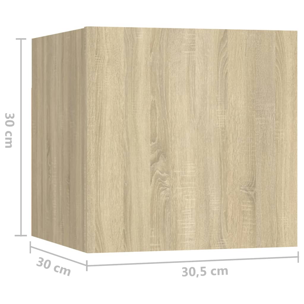 Sängbord sonoma-ek 30,5x30x30 cm konstruerat trä