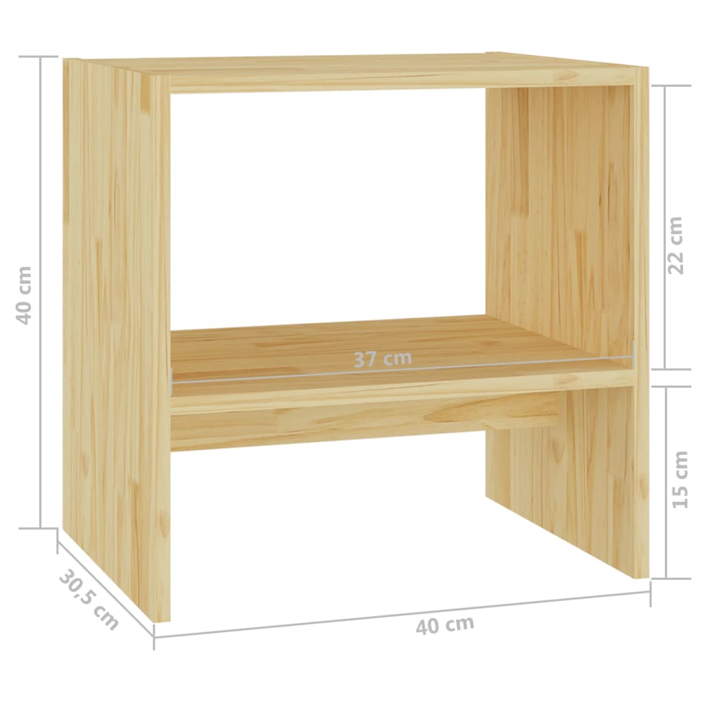 Sängbord 2 st 40x30,5x40 cm massiv furu