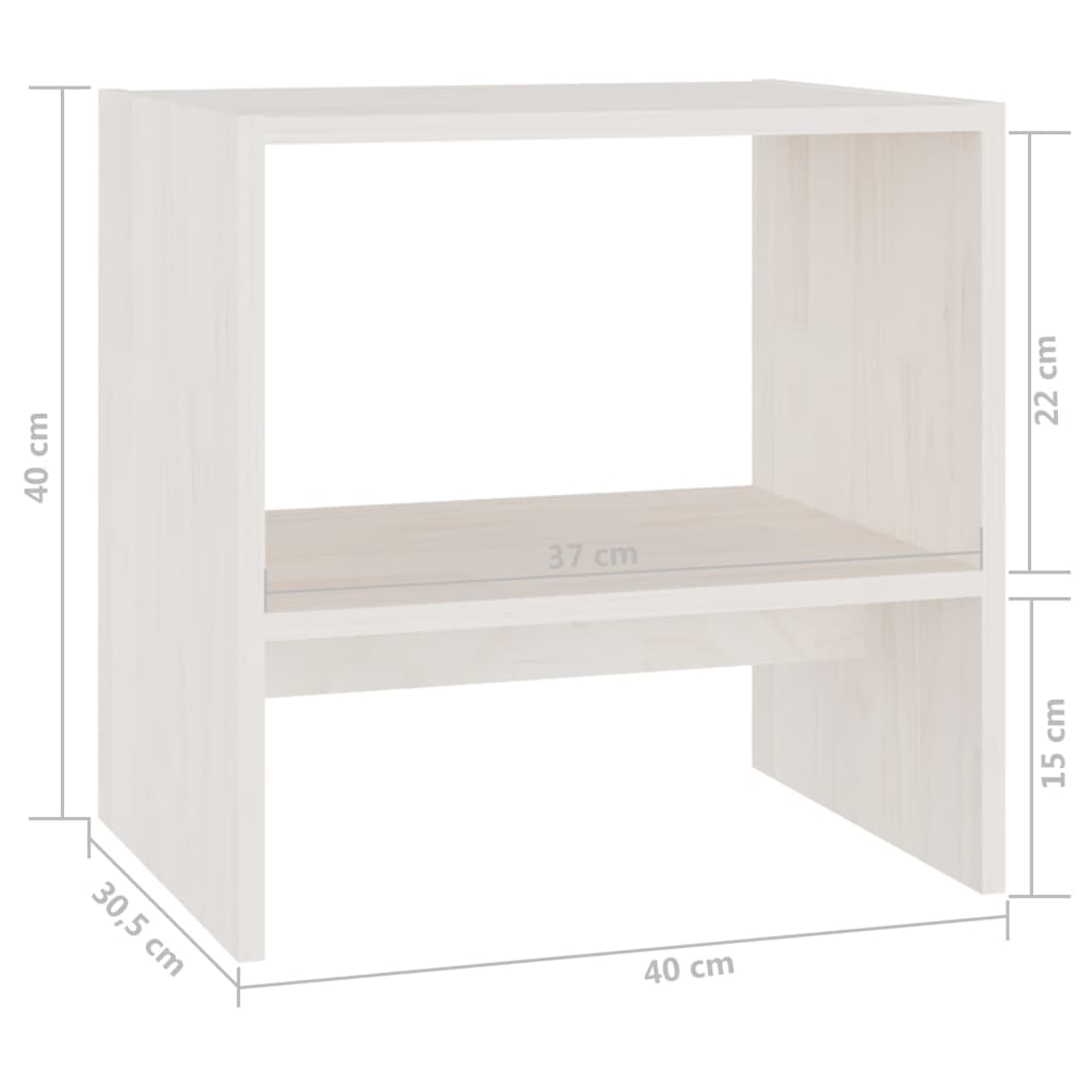 Sängbord 2 st 40x30,5x40 cm massiv furu