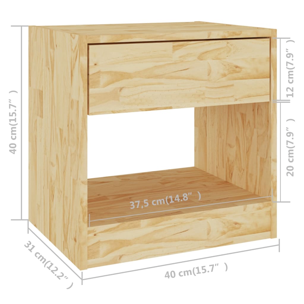 Sängbord 40x31x40 cm massiv furu