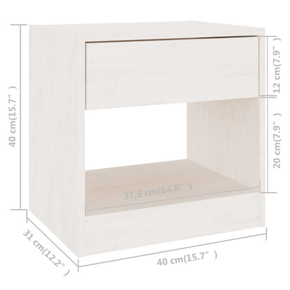 Sängbord 2 st 40x31x40 cm massiv furu