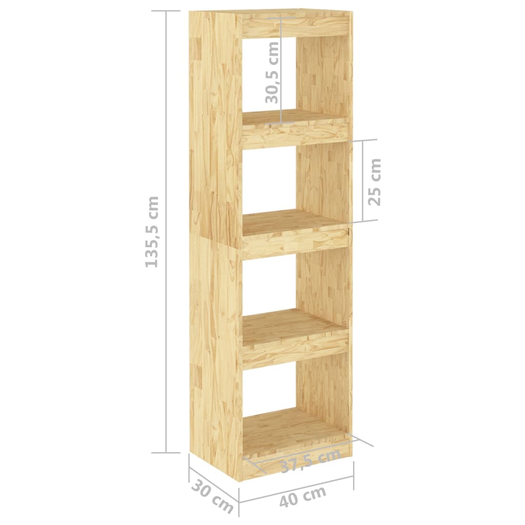 Bokhylla/rumsavdelare 40x30x135,5 cm massiv furu