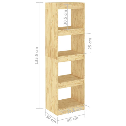 Bokhylla/rumsavdelare 40x30x135,5 cm massiv furu