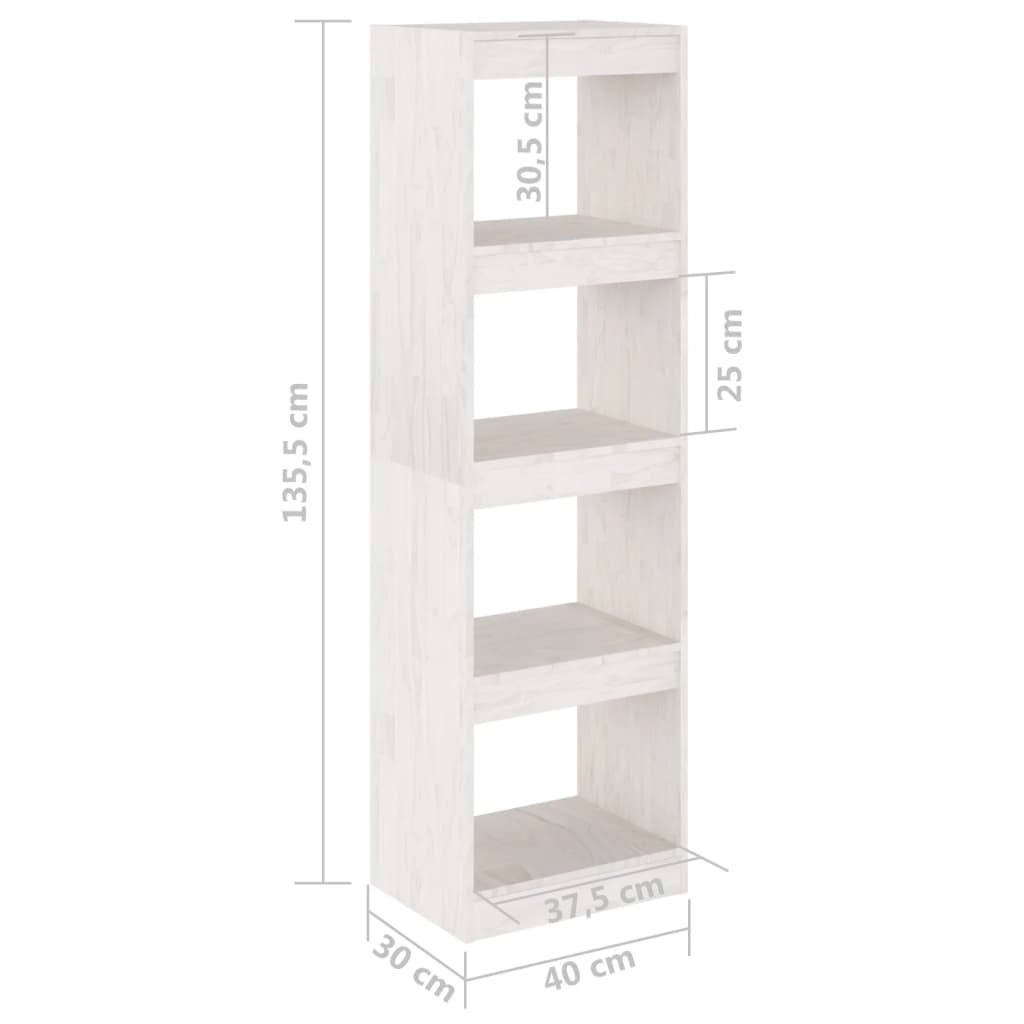 Bokhylla/rumsavdelare 40x30x135,5 cm massiv furu