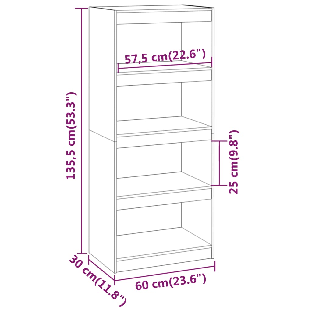 Bokhylla/rumsavdelare honungsbrun 80x30x135,5 cm furu - Möbelfabriken