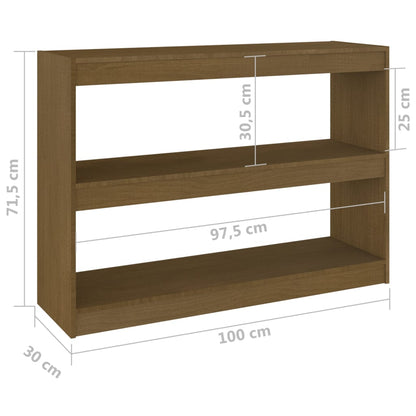 Bokhylla/rumsavdelare 100x30x71,5 cm massiv furu