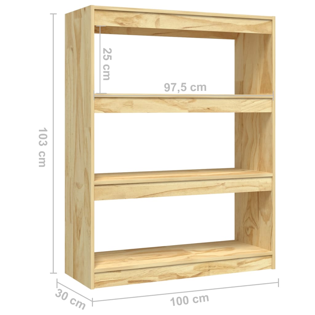 Bokhylla/Rumsavdelare honungsbrun 100x30x103 cm furu