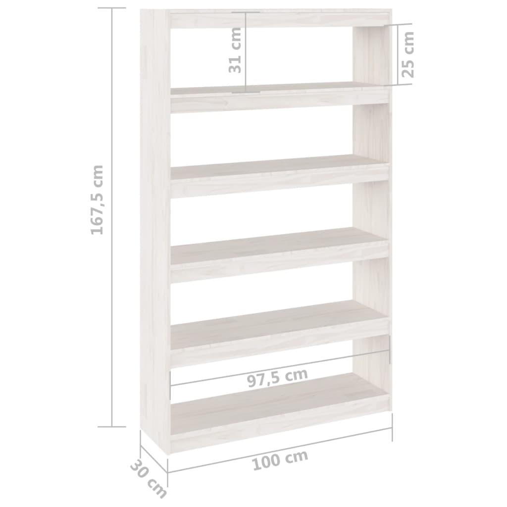 Bokhylla/Rumsavdelare honungsbrun 100x30x167,5 cm furu