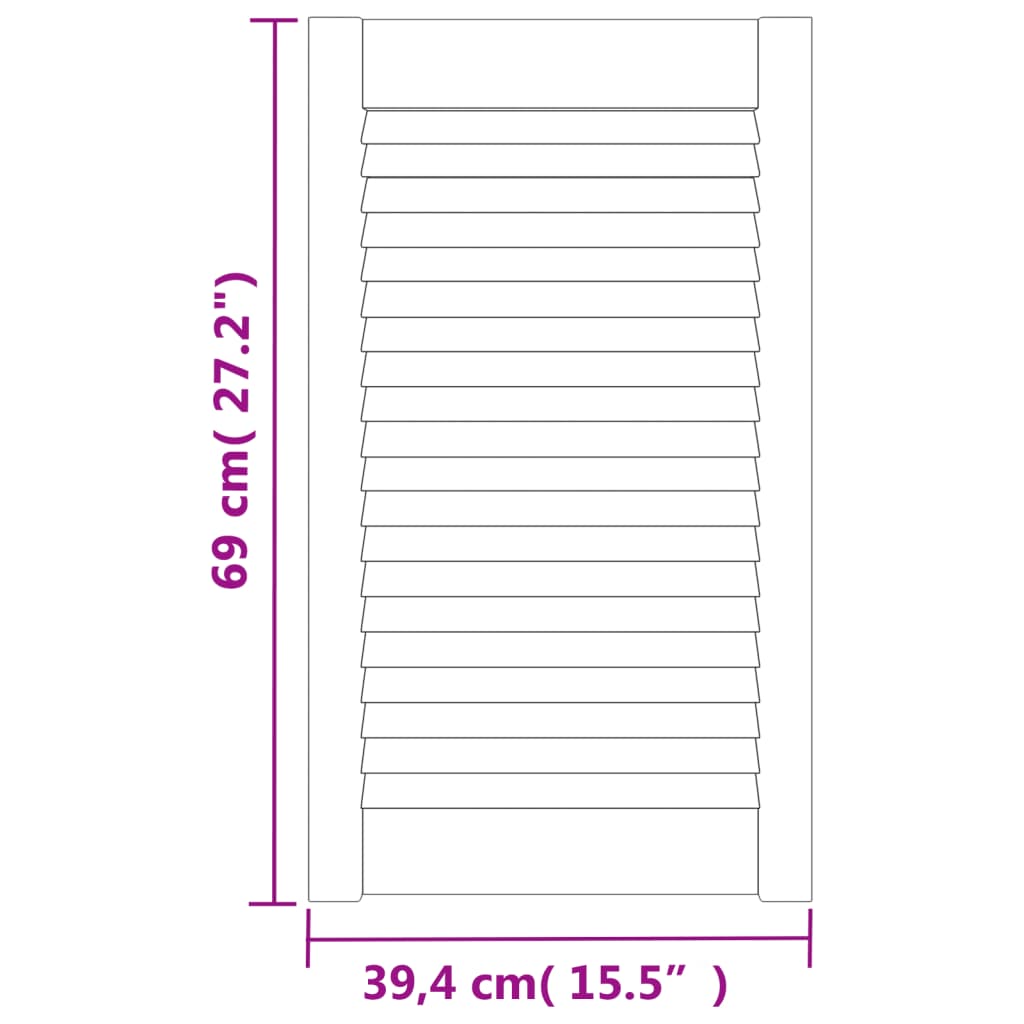 Skåplucka lamelldesign 39,5x49,4 cm massiv furu