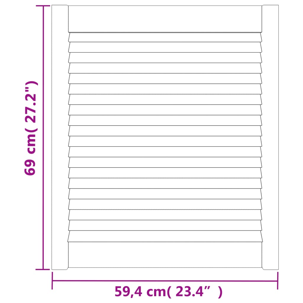 Skåpluckor lamelldesign 4 st 99,3x49,4 cm massiv furu