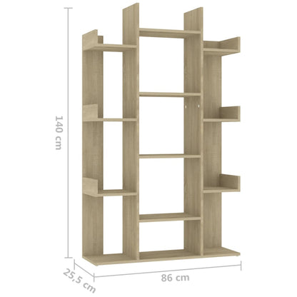 Bokhylla sonoma-ek 86x25,5x140 cm spånskiva