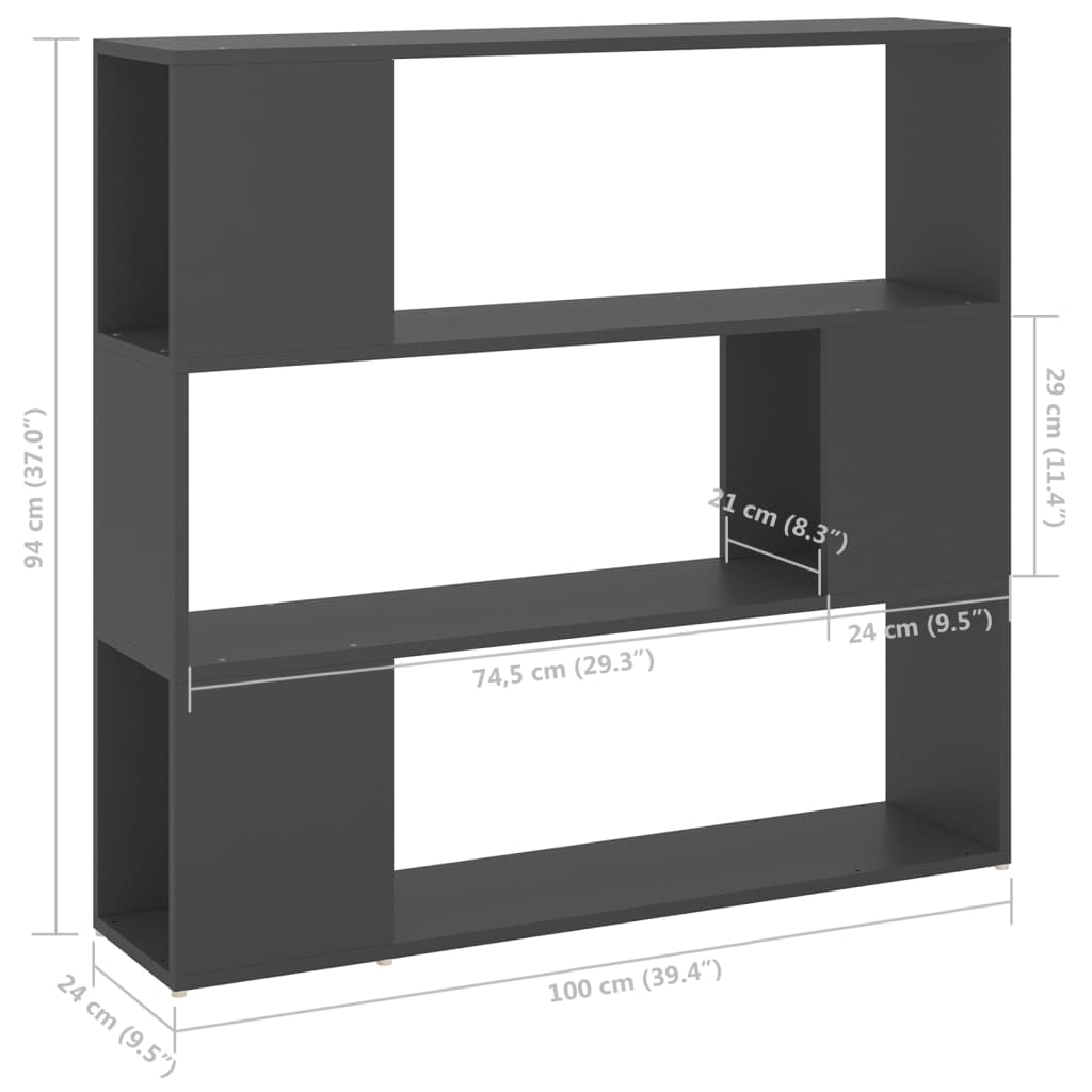 Bokhylla Rumsavdelare sonoma-ek 100x24x94 cm