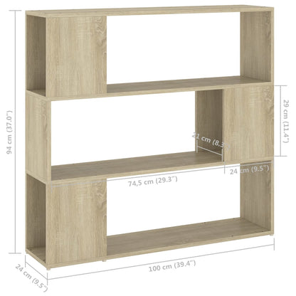 Bokhylla Rumsavdelare sonoma-ek 100x24x94 cm