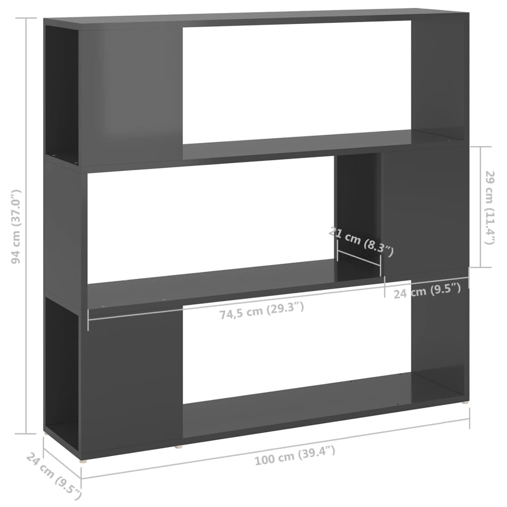 Bokhylla Rumsavdelare sonoma-ek 100x24x94 cm