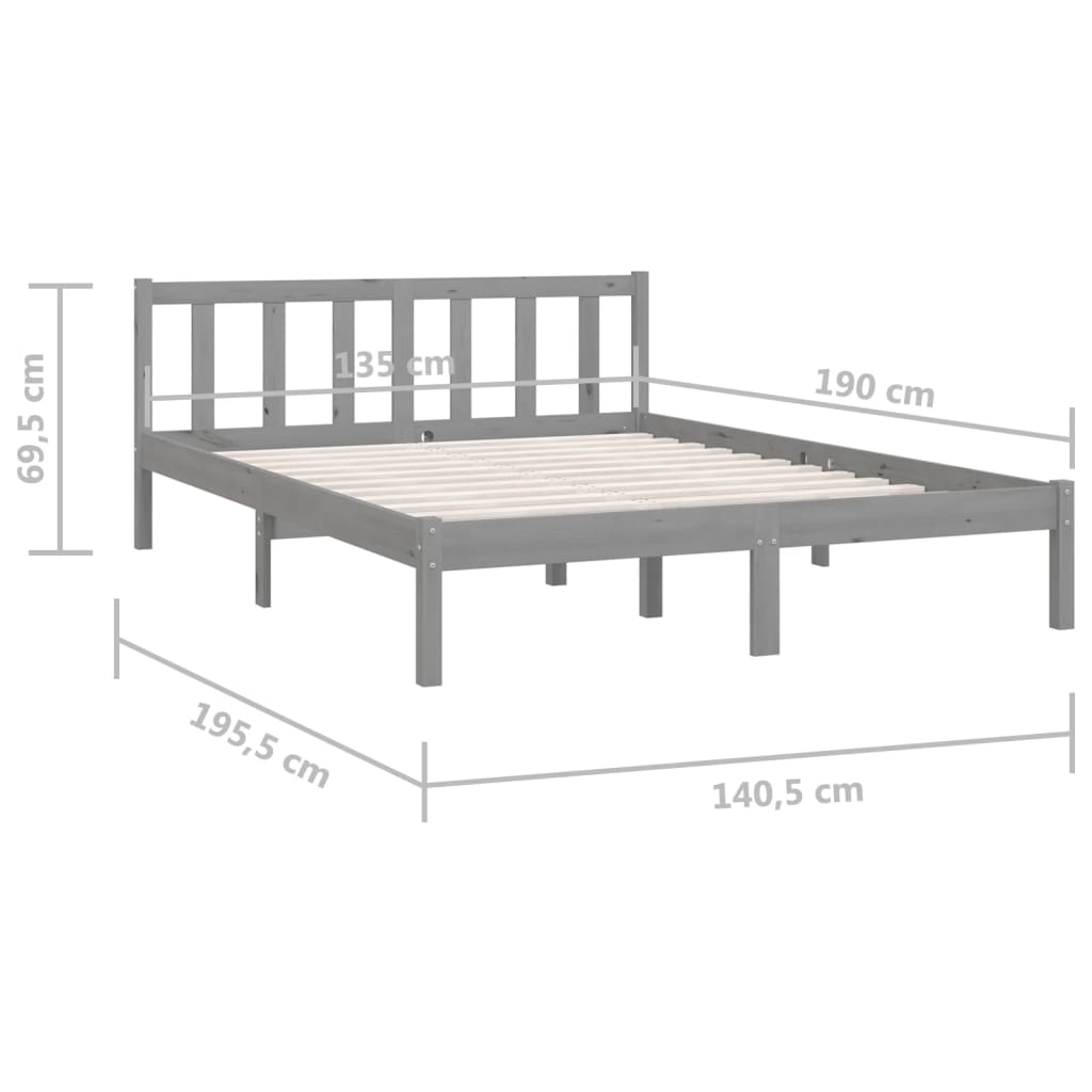 Sängram massiv furu 135x190 cm