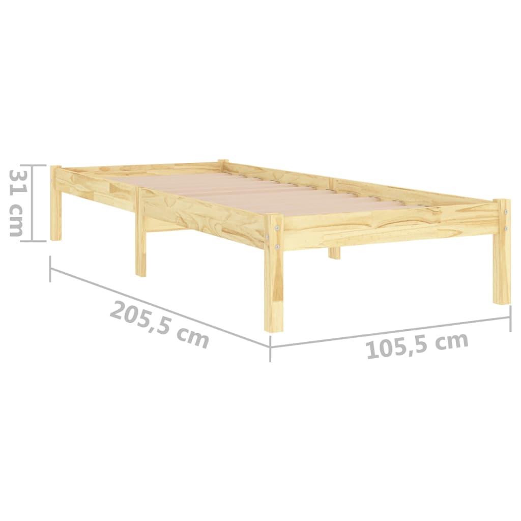 Sängram honungsbrun massiv furu 100x200 cm