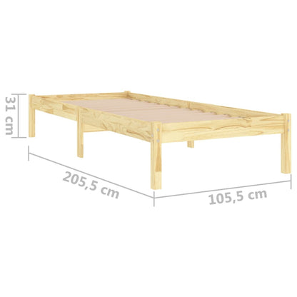 Sängram honungsbrun massiv furu 100x200 cm