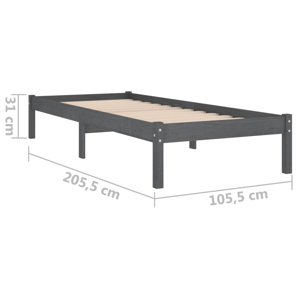 Sängram honungsbrun massiv furu 100x200 cm