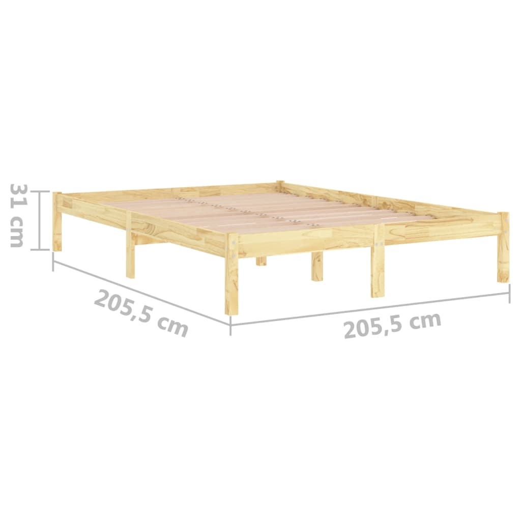 Sängram honungsbrun massiv furu 200x200 cm