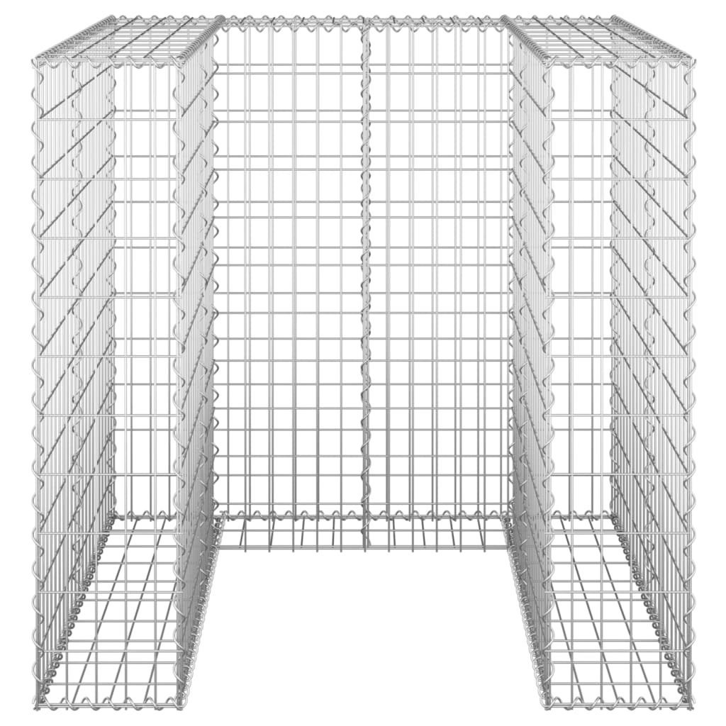 Gabionmur för soptunna galvaniserat stål 110x100x110 cm