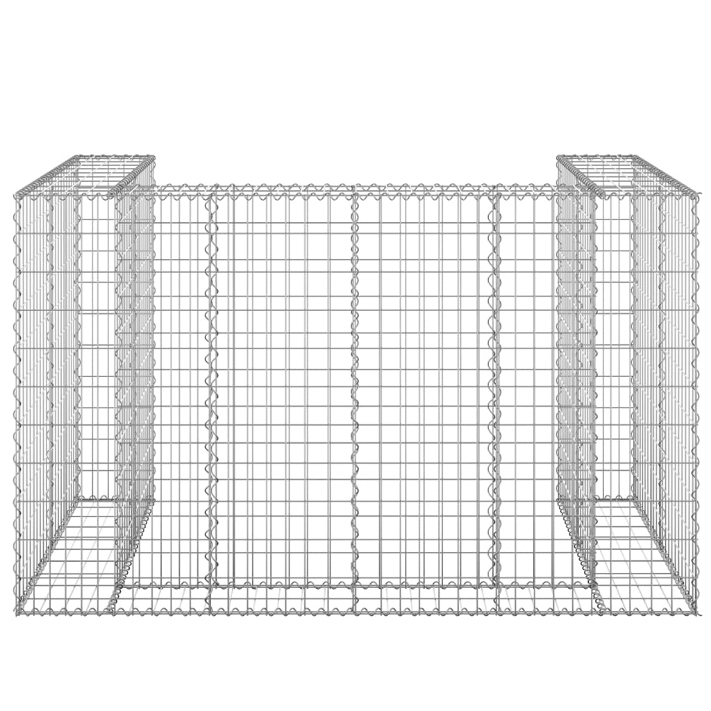 Gabionmur för soptunnor galvaniserat stål 180x100x110 cm