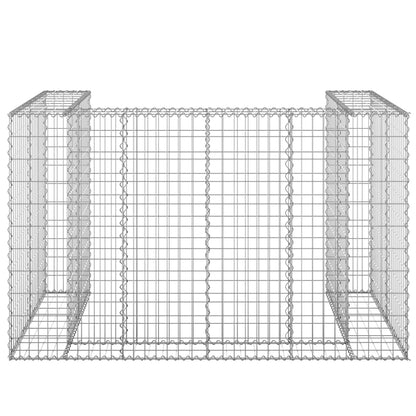 Gabionmur för soptunnor galvaniserat stål 180x100x110 cm