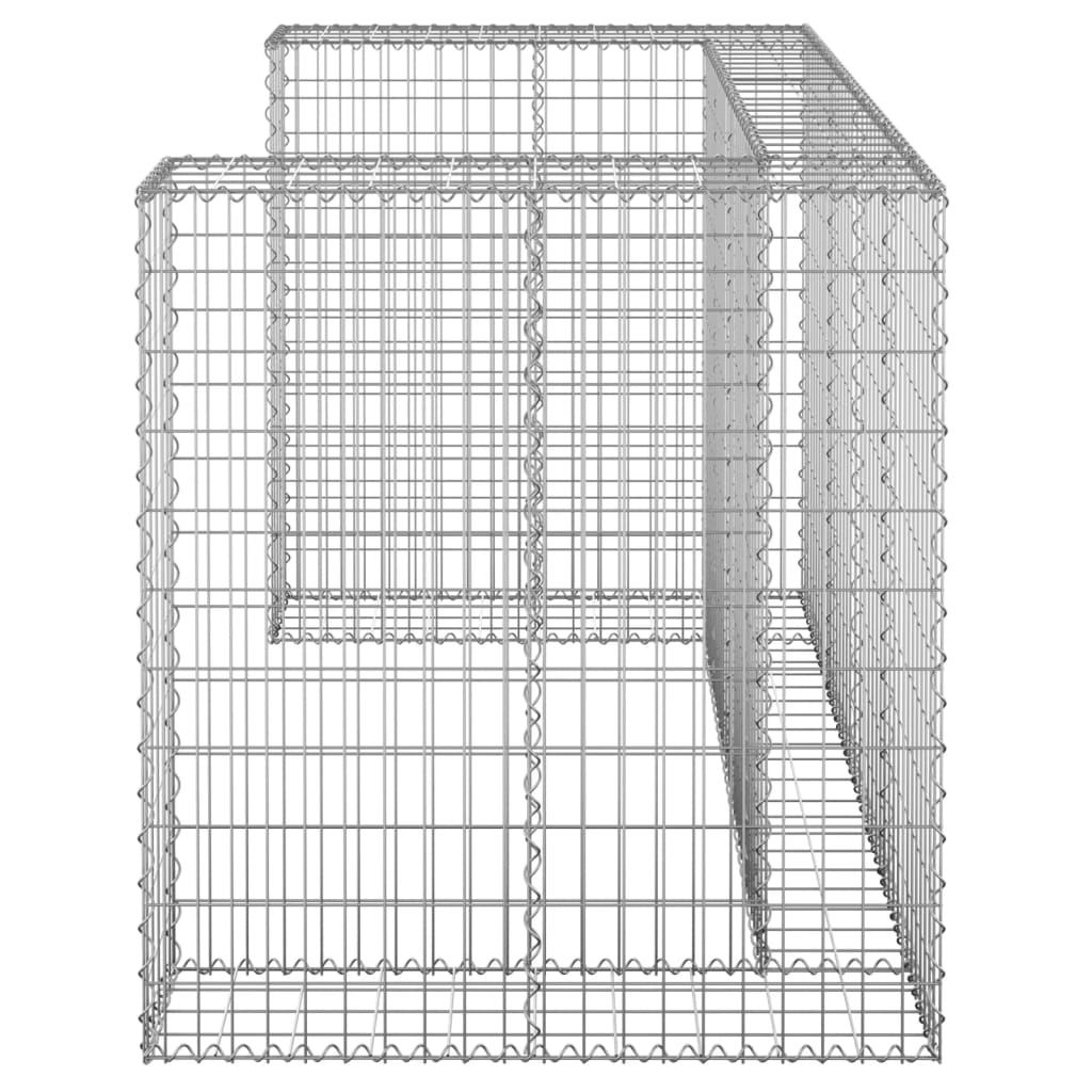 Gabionmur för soptunnor galvaniserat stål 180x100x110 cm